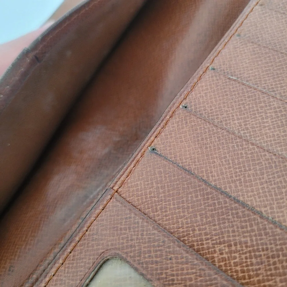 Louis Vuitton Monogram Long Wallet Vintage Brown Malletier 823 ET